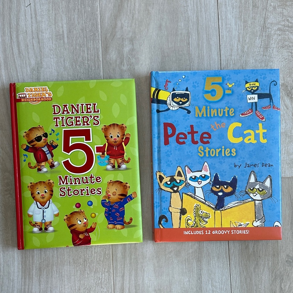 Daniel Tiger's and Pete the Cat 5 Minute Stories Books